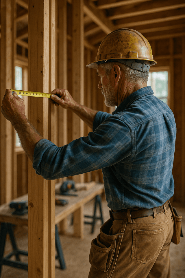 Von measuring a wall stud with tape measure